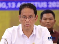 Menteri Keuangan, Purbaya Yudhi Sadewa saat Konferensi Pers Penindakan Penyelundupan Ekspor Emas KPU Bea dan Cukai Tipe C Soekarno-Hatta, di Aula Gedung B KPU Bea dan Cukai Soekarno Hatta, Tangerang, Banten, Kamis (13/8/2026). (CNBC Indonesia/Muhamma