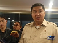 Menteri PKP Maruarar Sirait di kantor BPS, Kamis malam (13/8/26). (CNBC Indonesia/Ferry Sandi)