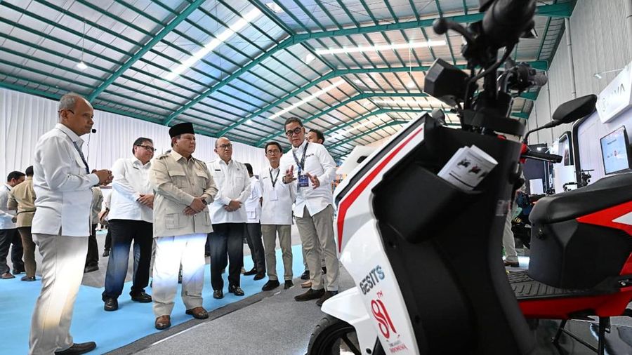 Presiden Prabowo Subianto saat acara pluncuran Motor Listrik Nasional (Molinas) pada Kamis (13/8/2026). (Dok. Sekretariat Presiden)