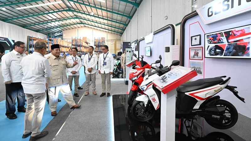 Presiden Prabowo Subianto saat acara pluncuran Motor Listrik Nasional (Molinas) pada Kamis (13/8/2026). (Dok. Sekretariat Presiden)