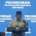 Presiden Prabowo Subianto saat acara pluncuran Motor Listriokm Nasional (Molinas) pada Kamis (13/8/2026). ((YouTube/Sekretariat Presiden)