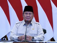 Presiden Prabowo Subianto saat Peresmian 3.395 Jembatan TNI Polri dan 3.000 Sumber Air Bersih TNI AD, Kamis (13/8/2026). (Tangkapan Layar Youtube/Sekretariat Presiden)