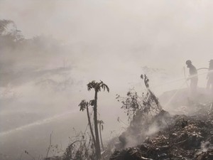 Kebakaran TPA Ciniru Kuningan Mulai Mereda
