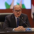 Kepala Badan Pengelola Investasi Daya Anagata Nusantara Rosan Perkasa Roeslani memberi pemaparan saat  Konferensi pers terkait RAPBN & Nota Keuangan Tahun Anggaran 2027 di Aula Cakti Buddhi Bakti, kantor pusat Direktorat Jenderal Pajak Kementerian Ke