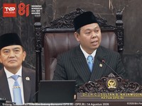 Ketua Dewan Perwakilan Daerah Republik Indonesia (DPD RI) Sultan Bachtiar Najamudin saat Sidang Tahunan MPR dan Sidang Bersama DPR dan DPD dalam Rangka HUT ke-81 RI di Gedung Nusantara, Kompleks Parlemen Senayan, Jakarta Pusat, Jumat (14/8/2026). (Ta