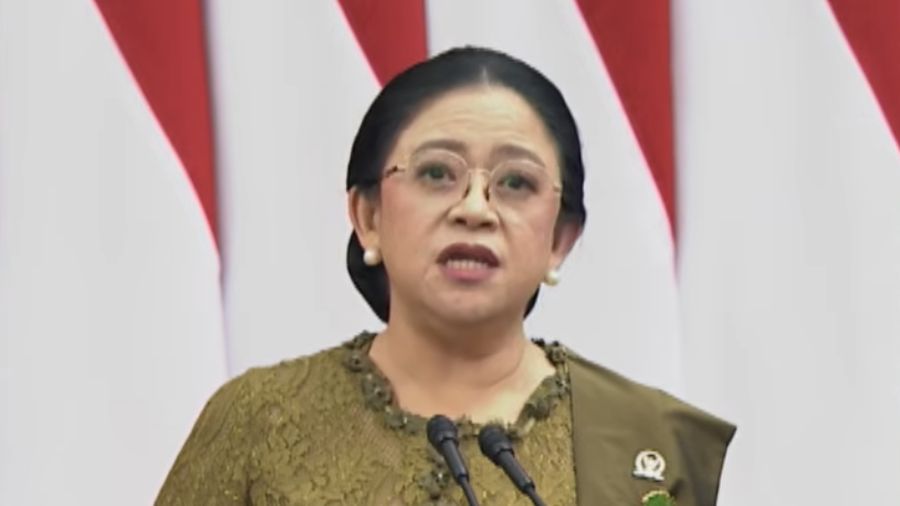 Ketua DPR RI, Puan Maharani menyampaikan pidato di Gedung Nusantara, Kompleks Parlemen Senayan, Jakarta Pusat, Jumat (14/8/2026). (YouTube/Sekretariat Presiden)