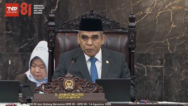 Buka Sidang Tahunan MPR, Muzani Tegaskan Dukungan RI untuk Palestina