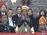 Kristina hadir di Sidang Tahunan MPR dan Sidang Bersama DPR dan DPD dalam Rangka HUT ke-81 RI di Gedung Nusantara, Kompleks Parlemen Senayan, Jakarta Pusat, Jumat (14/8/2026). (Tangkapan layar youtube Setpres RI)