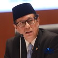 Menteri Kesehatan Budi Gunadi Sadikin memberi pemaparan saat  Konferensi pers terkait RAPBN & Nota Keuangan Tahun Anggaran 2027 di Aula Cakti Buddhi Bakti, kantor pusat Direktorat Jenderal Pajak Kementerian Keuangan, Jakarta Selatan, Jumat (14/8/2026