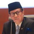 Menteri Kesehatan Budi Gunadi Sadikin memberi pemaparan saat  Konferensi pers terkait RAPBN & Nota Keuangan Tahun Anggaran 2027 di Aula Cakti Buddhi Bakti, kantor pusat Direktorat Jenderal Pajak Kementerian Keuangan, Jakarta Selatan, Jumat (14/8/2026