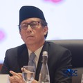 Menteri Kesehatan Budi Gunadi Sadikin memberi pemaparan saat Konferensi pers terkait RAPBN & Nota Keuangan Tahun Anggaran 2027 di Aula Cakti Buddhi Bakti, kantor pusat Direktorat Jenderal Pajak Kementerian Keuangan, Jakarta Selatan, Jumat (14/8/2026)