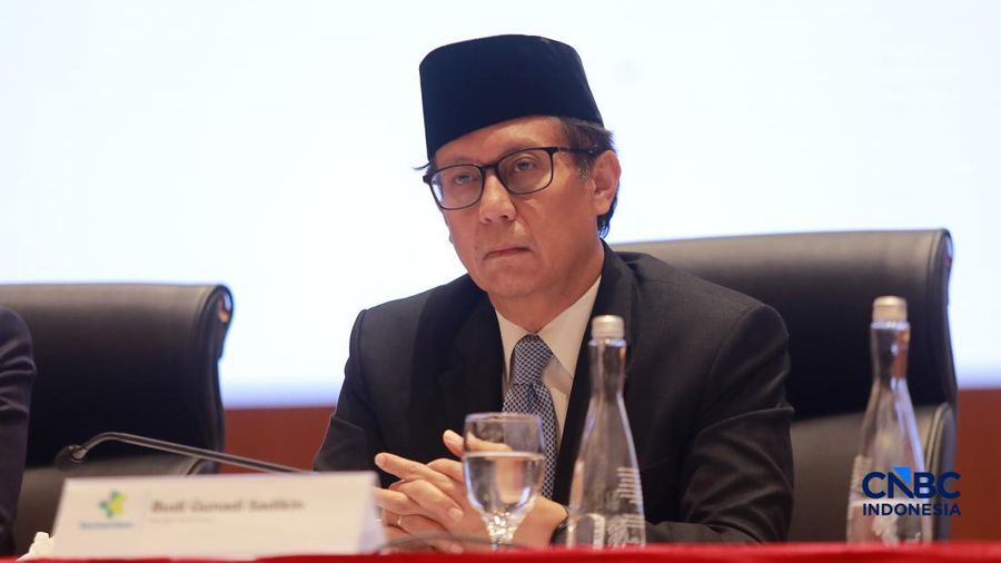 Menteri Kesehatan Budi Gunadi Sadikin memberi pemaparan saat Konferensi pers terkait RAPBN & Nota Keuangan Tahun Anggaran 2027 di Aula Cakti Buddhi Bakti, kantor pusat Direktorat Jenderal Pajak Kementerian Keuangan, Jakarta Selatan, Jumat (14/8/2026)