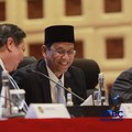 Menteri Keuangan Purbaya Yudhi Sadewa dan Menteri Koordinator Bidang Perekonomian, Airlangga Hartarto saat  Konferensi pers terkait RAPBN & Nota Keuangan Tahun Anggaran 2027 di Aula Cakti Buddhi Bakti, kantor pusat Direktorat Jenderal Pajak Kementeri