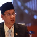 Menteri Keuangan Purbaya Yudhi Sadewa memberi pemaparan saat  Konferensi pers terkait RAPBN & Nota Keuangan Tahun Anggaran 2027 di Aula Cakti Buddhi Bakti, kantor pusat Direktorat Jenderal Pajak Kementerian Keuangan, Jakarta Selatan, Jumat (14/8/2026