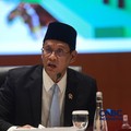 Menteri Keuangan Purbaya Yudhi Sadewa memberi pemaparan saat  Konferensi pers terkait RAPBN & Nota Keuangan Tahun Anggaran 2027 di Aula Cakti Buddhi Bakti, kantor pusat Direktorat Jenderal Pajak Kementerian Keuangan, Jakarta Selatan, Jumat (14/8/2026