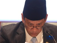 Menteri Keuangan Purbaya Yudhi Sadewa memberi pemaparan saat  Konferensi pers terkait RAPBN & Nota Keuangan Tahun Anggaran 2027 di Aula Cakti Buddhi Bakti, kantor pusat Direktorat Jenderal Pajak Kementerian Keuangan, Jakarta Selatan, Jumat (14/8/2026