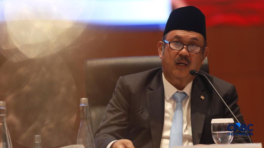 Menteri Perencanaan Pembangunan Nasional (PPN)/Kepala Bappenas, Rachmat Pambudy saat Konferensi pers terkait RAPBN & Nota Keuangan Tahun Anggaran 2027 di Aula Cakti Buddhi Bakti, kantor pusat Direktorat Jenderal Pajak Kementerian Keuangan, Jakarta Se