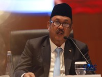 Menteri Perencanaan Pembangunan Nasional (PPN)/Kepala Bappenas, Rachmat Pambudy saat Konferensi pers terkait RAPBN & Nota Keuangan Tahun Anggaran 2027 di Aula Cakti Buddhi Bakti, kantor pusat Direktorat Jenderal Pajak Kementerian Keuangan, Jakarta Se