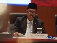 Menteri Perencanaan Pembangunan Nasional (PPN)/Kepala Bappenas, Rachmat Pambudy saat Konferensi pers terkait RAPBN & Nota Keuangan Tahun Anggaran 2027 di Aula Cakti Buddhi Bakti, kantor pusat Direktorat Jenderal Pajak Kementerian Keuangan, Jakarta Se