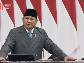 Pidato Presiden Prabowo Subianto saat Sidang Tahunan MPR dan Sidang Bersama DPR dan DPD, Jumat (14/8/2026). (Tangkapan layar youtube Setpres RI)
