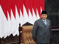 Pidato Presiden Prabowo Subianto saat Sidang Tahunan MPR dan Sidang Bersama DPR dan DPD, Jumat (14/8/2026). (REUTERS/Stringer)