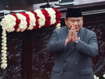 Pidato Presiden Prabowo Subianto saat Sidang Tahunan MPR dan Sidang Bersama DPR dan DPD, Jumat (14/8/2026). (REUTERS/Stringer)
