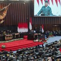Pidato Presiden Prabowo Subianto saat Sidang Tahunan MPR dan Sidang Bersama DPR dan DPD, Jumat (14/8/2026). (REUTERS/Stringer)
