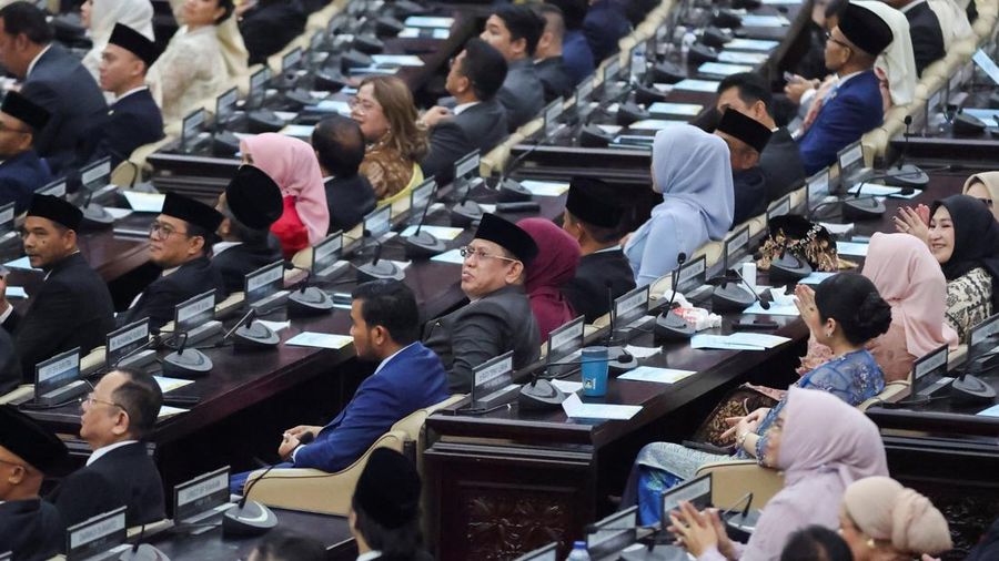 Pidato Presiden Prabowo Subianto saat Sidang Tahunan MPR dan Sidang Bersama DPR dan DPD, Jumat (14/8/2026). (REUTERS/Stringer)