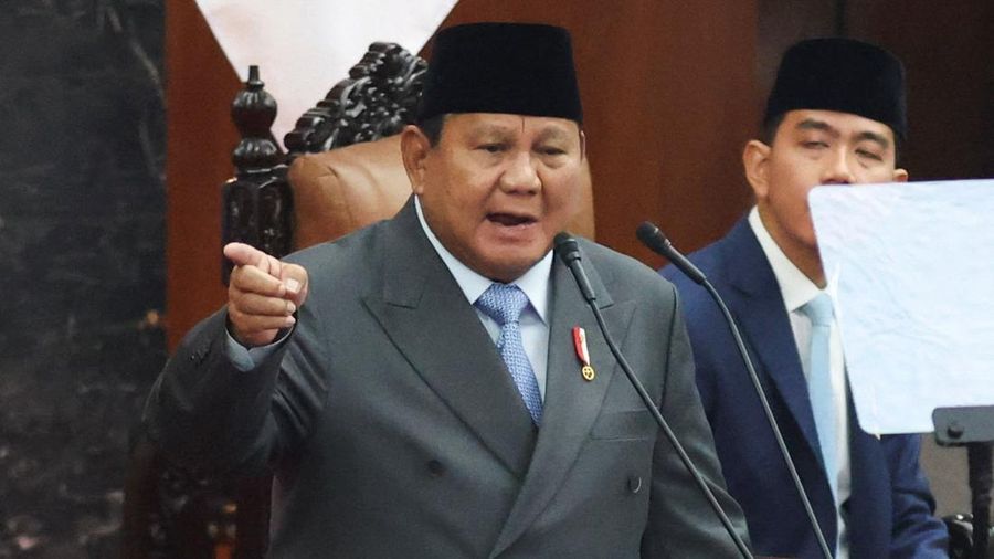 Pidato Presiden Prabowo Subianto saat Sidang Tahunan MPR dan Sidang Bersama DPR dan DPD, Jumat (14/8/2026). (REUTERS/Stringer)
