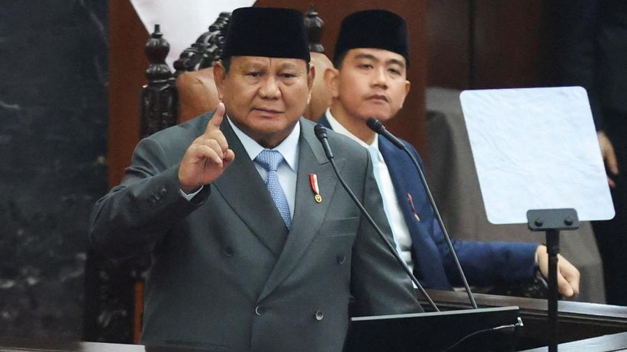 Pidato Presiden Prabowo Subianto saat Sidang Tahunan MPR dan Sidang Bersama DPR dan DPD, Jumat (14/8/2026). (REUTERS/Stringer)