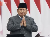 Presiden Prabowo Subianto saat menyampaikan pidato dalam rangka penyampaiaan RUU APBN 2027 dan Nota Keuangan, di Gedung Nusantara, Kompleks Parlemen Senayan, Jakarta Pusat, Jumat (14/8/2026). (YouTube/Sekretariat Presiden)