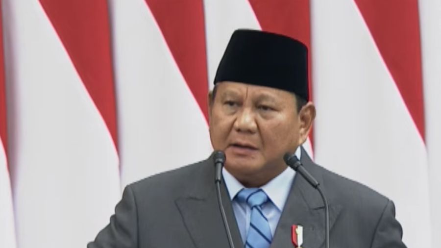 Presiden Prabowo Subianto saat menyampaikan pidato dalam rangka penyampaiaan RUU APBN 2027 dan Nota Keuangan, di Gedung Nusantara, Kompleks Parlemen Senayan, Jakarta Pusat, Jumat (14/8/2026). (YouTube/Sekretariat Presiden)