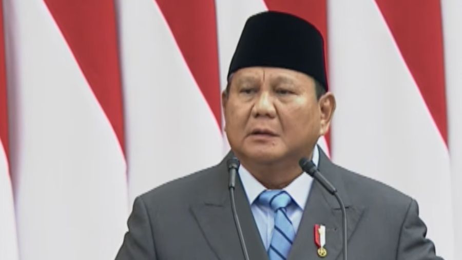 Presiden Prabowo Subianto saat menyampaikan pidato dalam rangka penyampaiaan RUU APBN 2027 dan Nota Keuangan, di Gedung Nusantara, Kompleks Parlemen Senayan, Jakarta Pusat, Jumat (14/8/2026). (YouTube/Sekretariat Presiden)