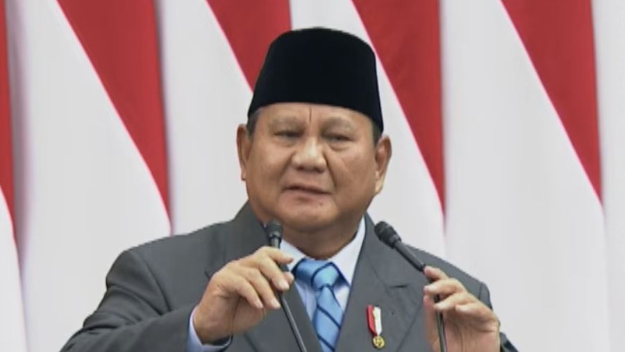 Presiden Prabowo Subianto saat menyampaikan pidato dalam rangka penyampaiaan RUU APBN 2027 dan Nota Keuangan, di Gedung Nusantara, Kompleks Parlemen Senayan, Jakarta Pusat, Jumat (14/8/2026). (YouTube/Sekretariat Presiden)
