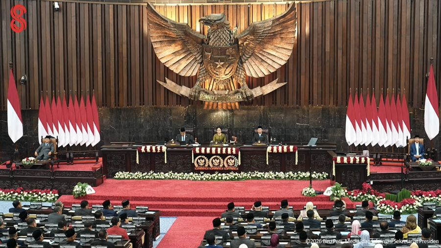 Sidang Tahunan MPR dan Sidang Bersama DPR dan DPD dalam Rangka HUT ke-81 RI di Gedung Nusantara, Kompleks Parlemen Senayan, Jakarta Pusat, Jumat (14/8/2026). (Tangkapan layar youtube Setpres RI)