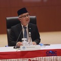 Wakil Menteri Pendidikan Dasar dan Menengah, Atip Latipulhayat saat  Konferensi pers terkait RAPBN & Nota Keuangan Tahun Anggaran 2027 di Aula Cakti Buddhi Bakti, kantor pusat Direktorat Jenderal Pajak Kementerian Keuangan, Jakarta Selatan, Jumat (14