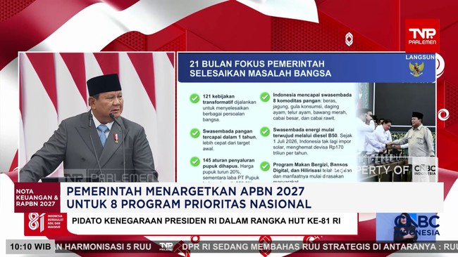 Video: Prabowo Paparkan Kinerja Pemerintah Jelang Hut ke-81 RI