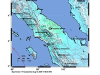 Gempa bumi mengguncang Pematang Siantar, Sumatra Utara dengan kekuatan 6,4 Magnitudo dengan kedalaman 163 km pada Sabtu (15/8/2026). (Dok. BMKG)