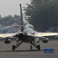 Jet tempur General Dynamics F-16C Fighting Falcon, Jumat (15/8/2026). (CNBC Indonesia/Muhammad Sabki)