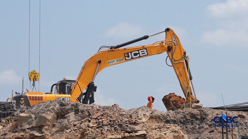 Suasana area proyek pembangunan Kawasan Yudikatif di KIPP Ibu Kota Nusantara (IKN), Penajam Paser, Kalimantan Timur, Minggu (16/8/2026). (CNBC Indonesia/Tias Budiarto)