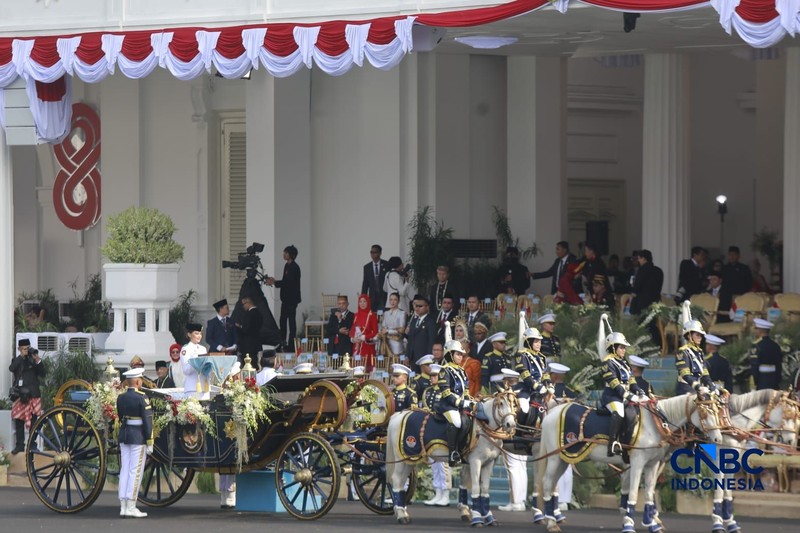 Upacara Peringatan HUT RI ke-81 di Istana Merdeka, Jakarta, Senin (17/8/2026). (CNBC Indonesia/Muhammad Sabki)
