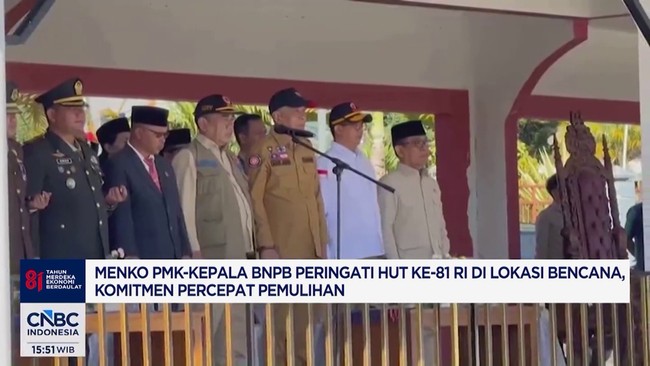 Menko PMK-Kepala BNPB Peringati HUT ke-81 RI di Lokasi Gempa NTT