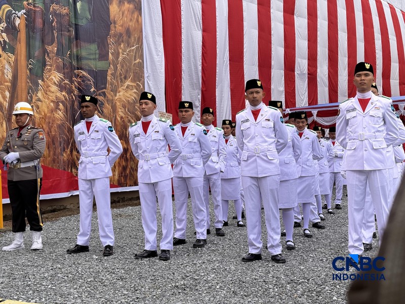 Perayaan HUT Ke-81 RI dari Tambang Freeport di Sport Hall Tembagapura, Mimika, Papua Tengah, Senin (17/8/2026). (CNBC Indonesia/Firda Dwi Muliawati)