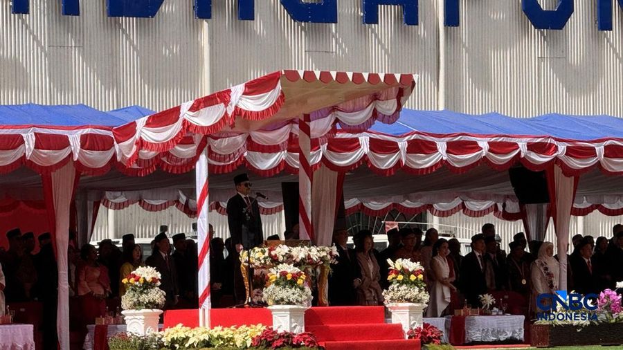 Perayaan HUT Ke-81 RI dari Tambang Freeport di Sport Hall Tembagapura, Mimika, Papua Tengah, Senin (17/8/2026). (CNBC Indonesia/Firda Dwi Muliawati)