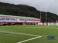 Perayaan HUT Ke-81 RI dari Tambang Freeport di Sport Hall Tembagapura, Mimika, Papua Tengah, Senin (17/8/2026). (CNBC Indonesia/Firda Dwi Muliawati)