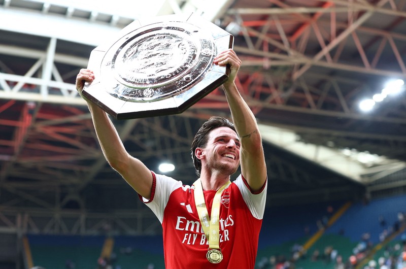Pertandingan Community Shield antara Arsenal melawan Manchester CIty di Principality Stadium, Cardiff, Wales, Minggu (16/8/2026). (Action Images via Reuters/Matthew Childs)