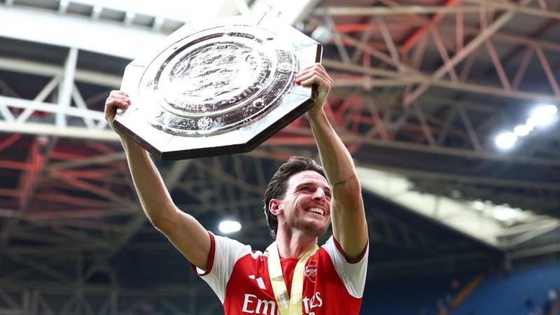 Pertandingan Community Shield antara Arsenal melawan Manchester CIty di Principality Stadium, Cardiff, Wales, Minggu (16/8/2026). (Action Images via Reuters/Matthew Childs)