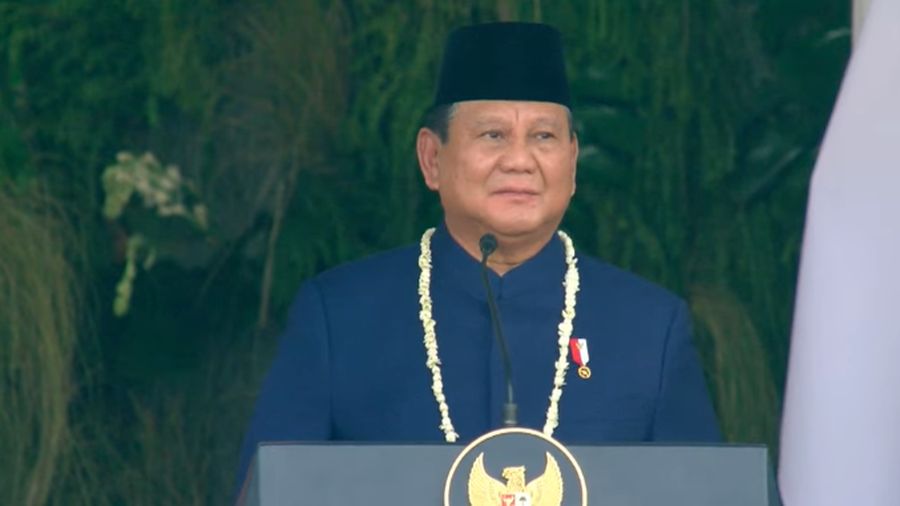 Presiden Prabowo Subianto saat acara Upacara Peringatan HUT RI k