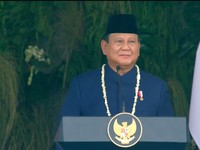 Presiden Prabowo Subianto saat acara Upacara Peringatan HUT RI k