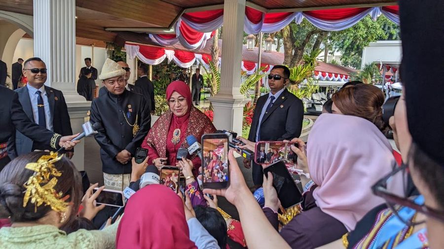 Soraya Hamzah Haz, istri dari almarhum Hamzah Haz, Wakil Presiden ke-9 Republik Indonesia di Istana Merdeka, Jakarta Pusat, Senin (17/8/2026). (CNBC Indonesia/Emir Yanwardhana)
